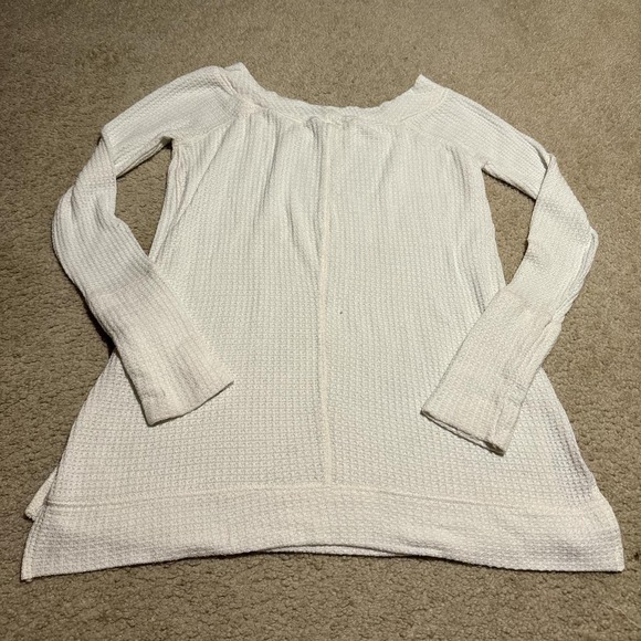 We the Free long white waffle knit sweater size M - Picture 3 of 3